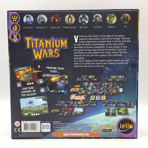 Titanium Wars Board Game Strategy & Diplomacy Iello 2013 Steampunk Sealed Cards - Picture 2 of 4